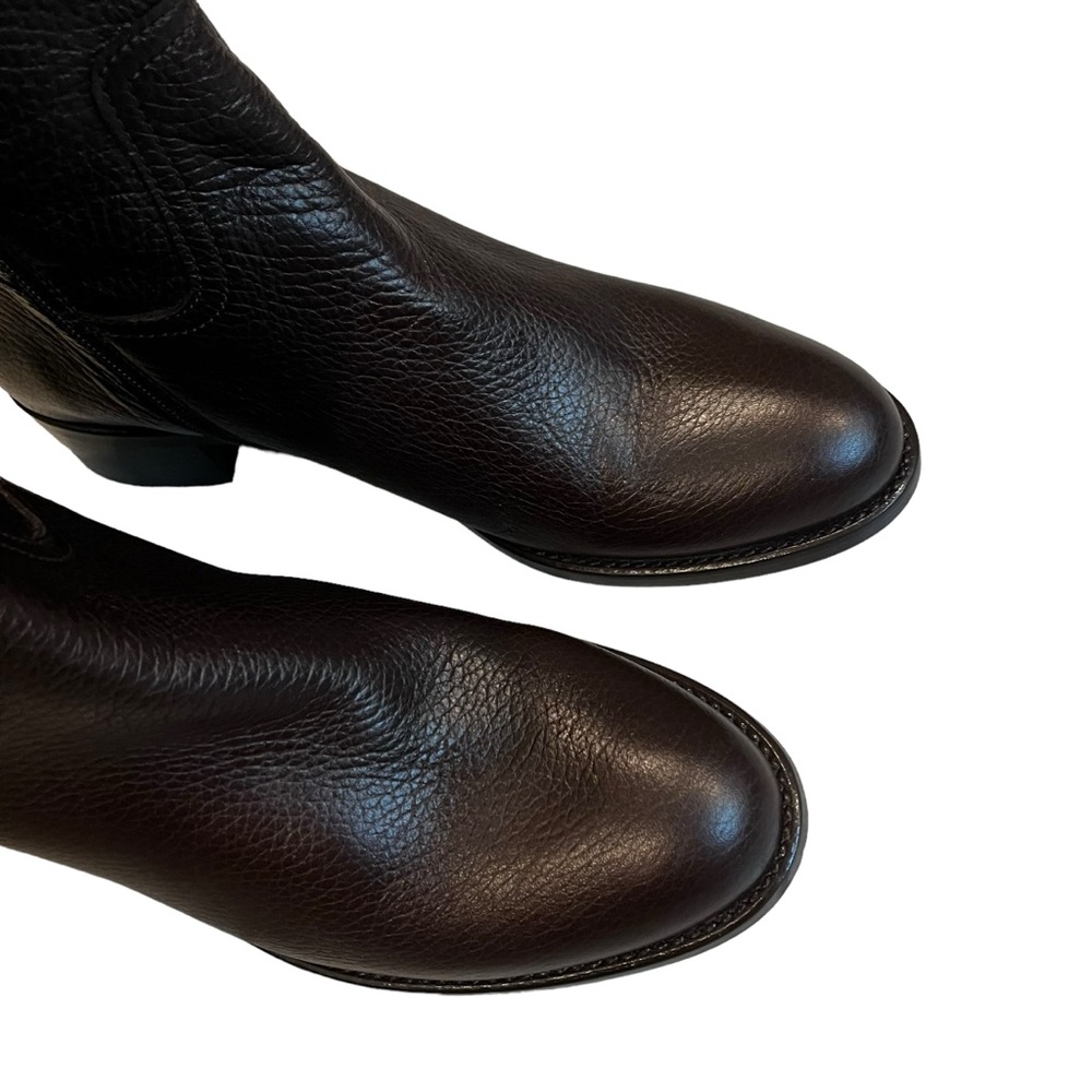 NWOT, Sesto Meucci Brown Pebbled Leather Riding Boots, Sz EU 37 - Picture 10 of 15